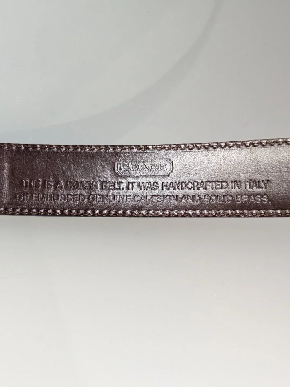Coach Vintage Brown Crocodile Embossed Leather Belt Leather Buckle Medium